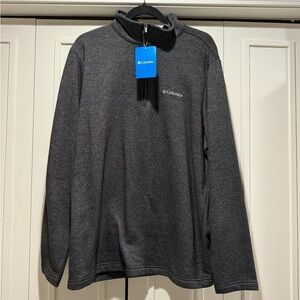 Mens Large Columbia Charcoal Half-Zip Pullover